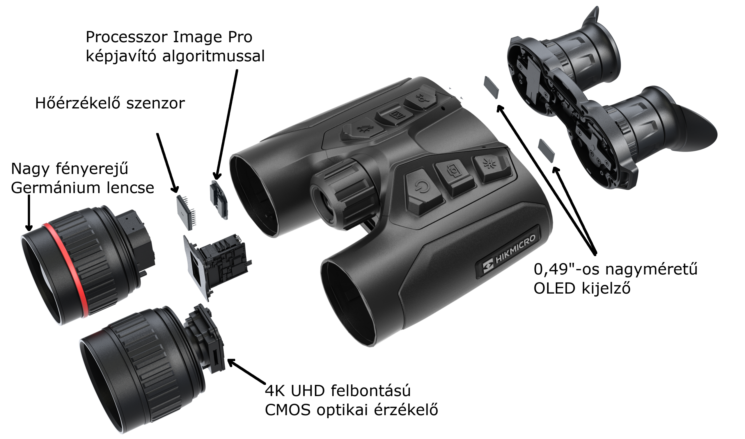 Hikmicro Habrok HQ35L 4K : 640 × 512 px, minden egybe hőkamera digitális kereső éjjel nappalra távolság mérővel - Image 12