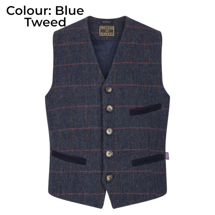 Walker & Hawkes Derby Tweed Alcott férfi mellény - Image 7