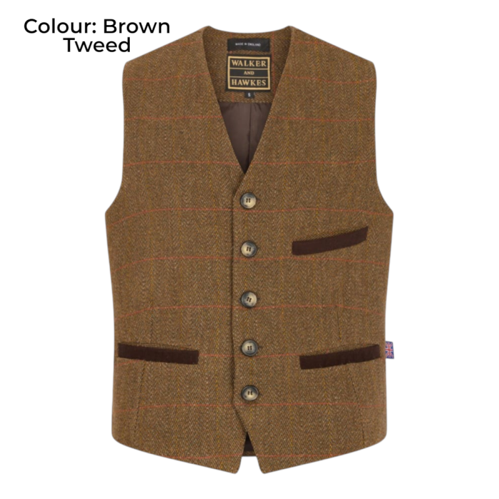 Walker & Hawkes Derby Tweed Alcott férfi mellény - Image 8