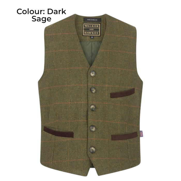 Walker & Hawkes Derby Tweed Alcott férfi mellény - Image 9
