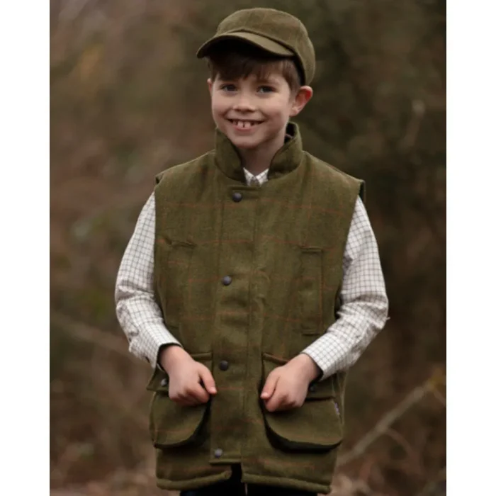 Children’s Derby Tweed Greyson Shooting Gilet – Strapabíró tweed mellény gyerekeknek - Image 4