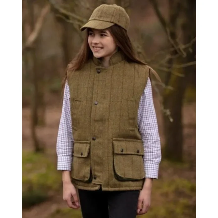 Children’s Derby Tweed Greyson Shooting Gilet – Strapabíró tweed mellény gyerekeknek - Image 3
