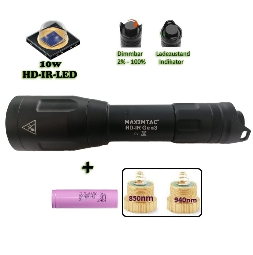 Maximtac HD-IR Gen 3 infra lámpa (850 nm + 940 nm) – amikor az éjszaka a te tereped