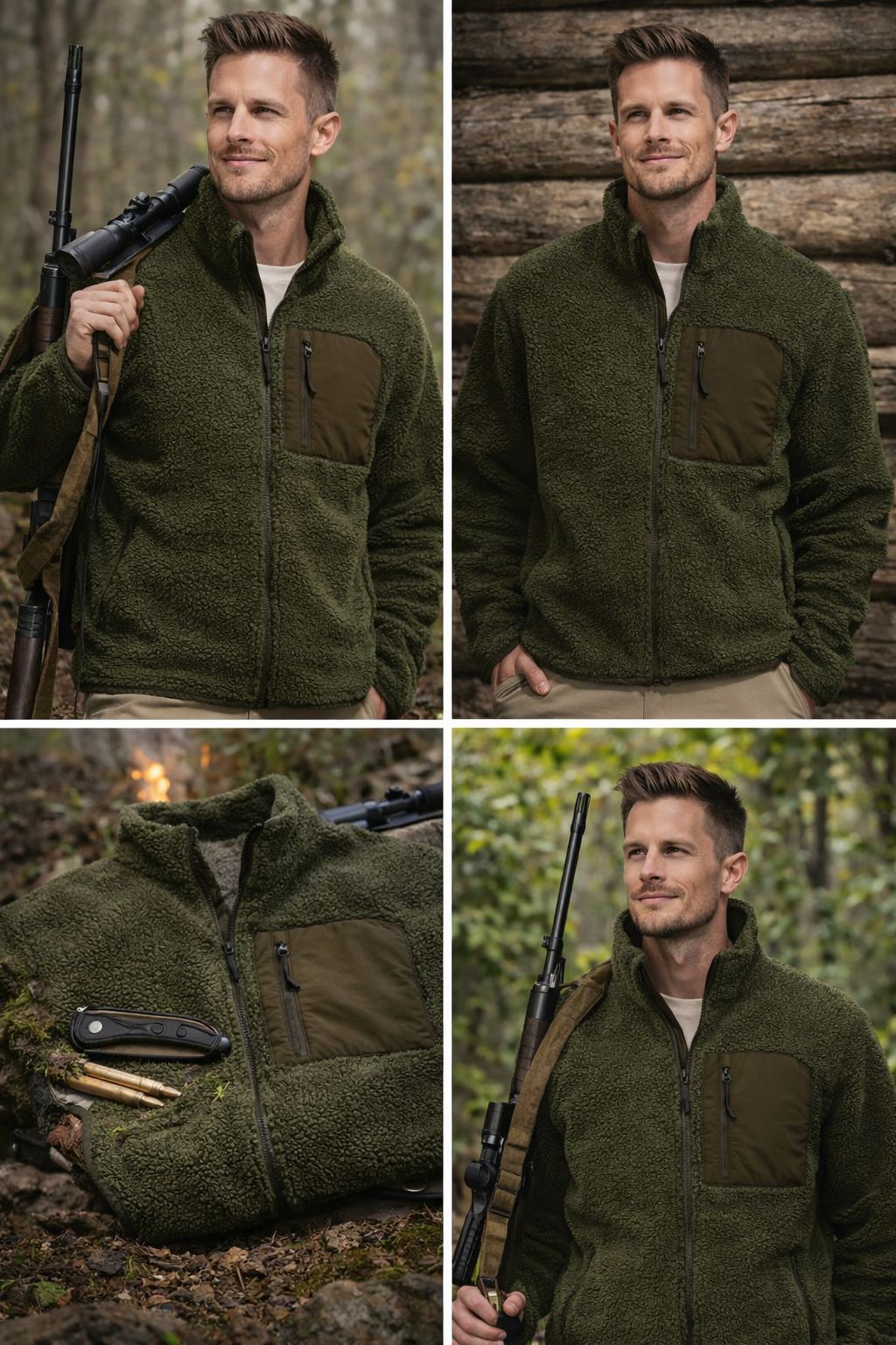 Vadász szőrmés polár kabát