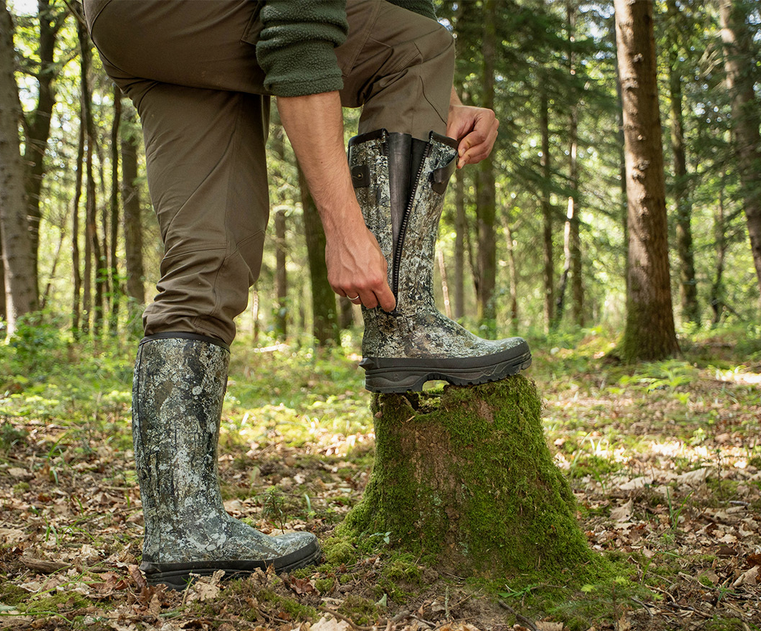 Rouchette VENEUR NEO ZIP CAMO SP 4 mm neoprénes cipzáras vadászcsizma – barna terepmintás - Image 7
