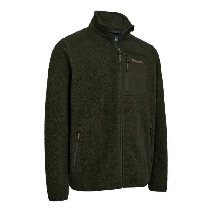 Deerhunter ATLAS puha férfi polár vadászkabát 5131 – Forest Green – erdőzöld (361) – elölnézet