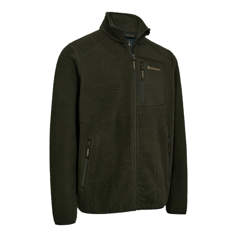 Deerhunter ATLAS puha férfi polár vadászkabát 5131 – Forest Green – erdőzöld (361) – elölnézet