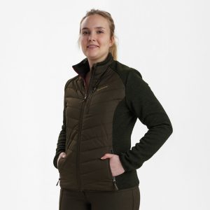 Deerhunter CAROLINE bélelt kabát – női – 5573 – Timber – erdei barna (393) – elölnézet
