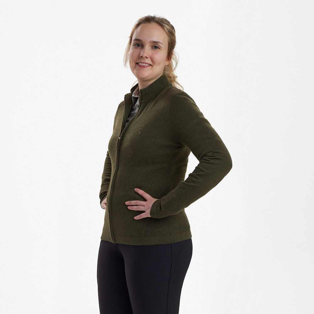 Deerhunter DARLINGTON kötött kardigán – női – 8345 – Green Melange – zöld melír (356) – elölnézet