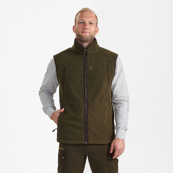 Deerhunter EAGLE Fleece klasszikus polár vadászmellény – 4783 – Tarmac Green – szürkészöld (379) – elölnézet