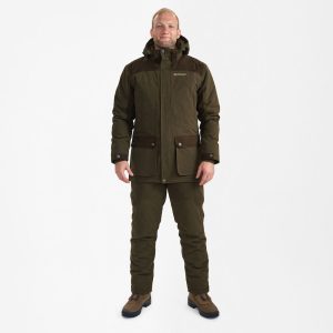 Deerhunter EAGLE Winter Jacket – bélelt vízálló férfi téli vadászkabát – 5784 – Tarmac Green – szürkészöld (379) – elölnézet