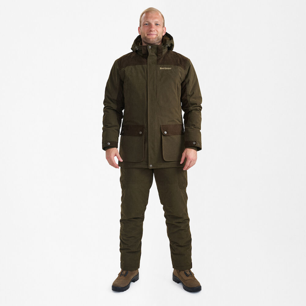 Deerhunter EAGLE Winter Jacket – bélelt vízálló férfi téli vadászkabát – 5784 – Tarmac Green – szürkészöld (379) – elölnézet