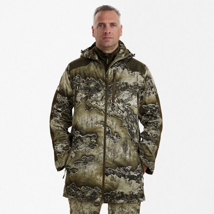 Deerhunter EXCAPE Rain Jacket – hosszított vízálló férfi esőkabát – 5607 – REALTREE EXCAPE™ (93) – elölnézet