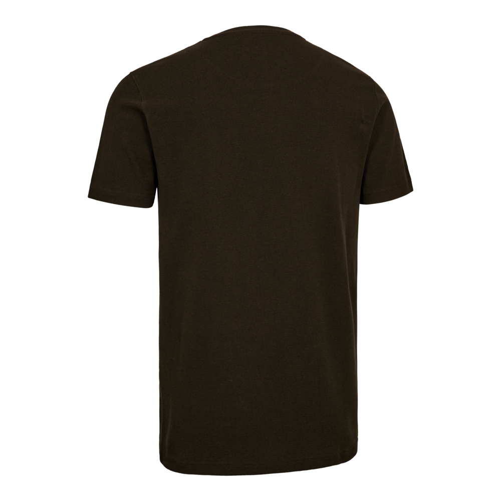 Deerhunter GRIFFIN mini waffle pamutkeverék póló – 8686 – Otter Brown – vidrabarna (544) – hátulnézet