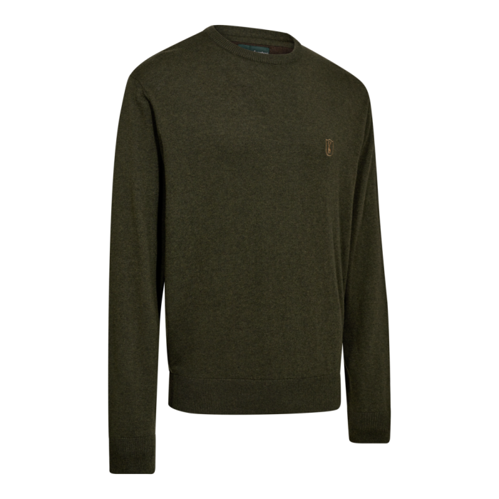 Deerhunter HARRINGTON O-neck merinógyapjú–pamut kereknyakú pulóver – 8117 – Forest Ember Melange – erdei parázs melír (368) – elölnézet