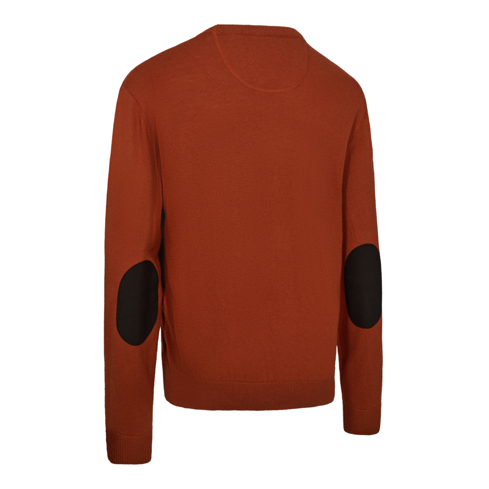 Deerhunter HARRINGTON O-neck merinógyapjú–pamut kereknyakú pulóver – 8117 – Oak Rust Melange – rozsdabarna melír (611) – hátulnézet