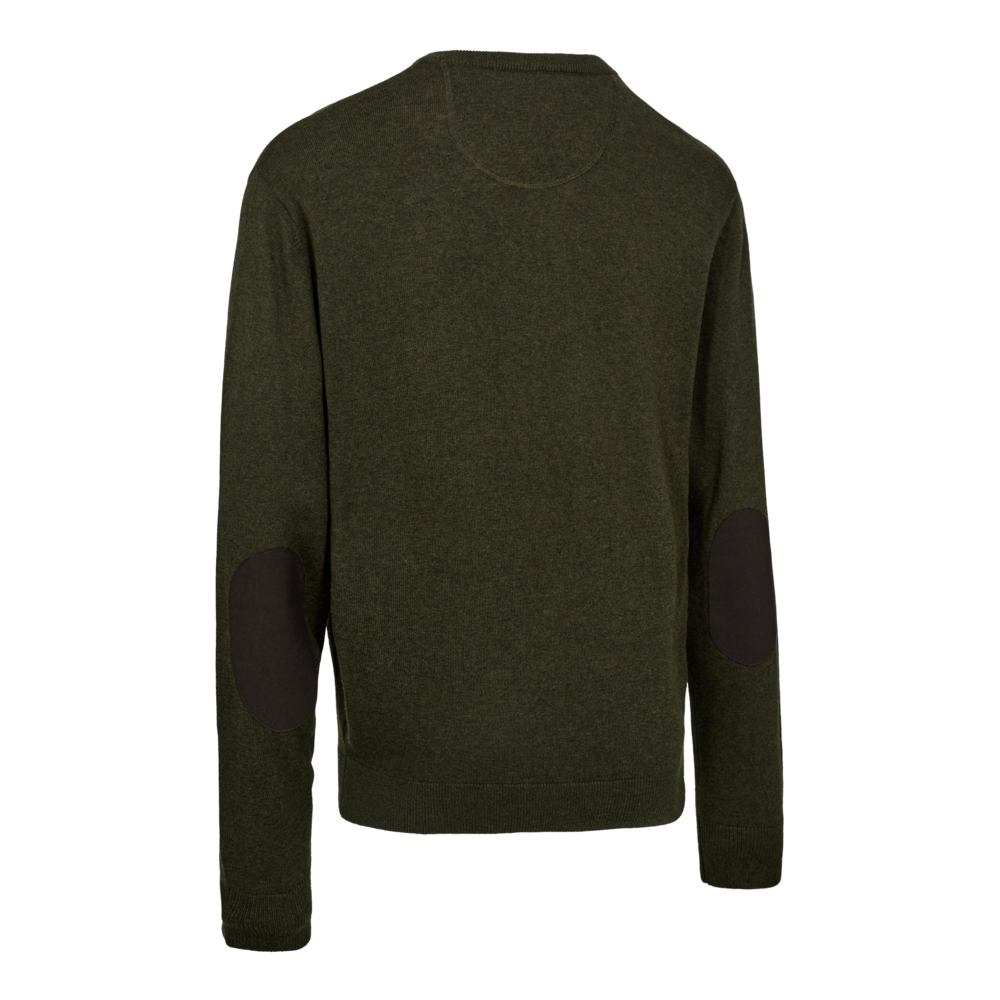 Deerhunter HARRINGTON V-neck merinógyapjú–pamut V-nyakú pulóver – 8118 – Forest Ember Melange – erdei parázs melír (368) – hátulnézet