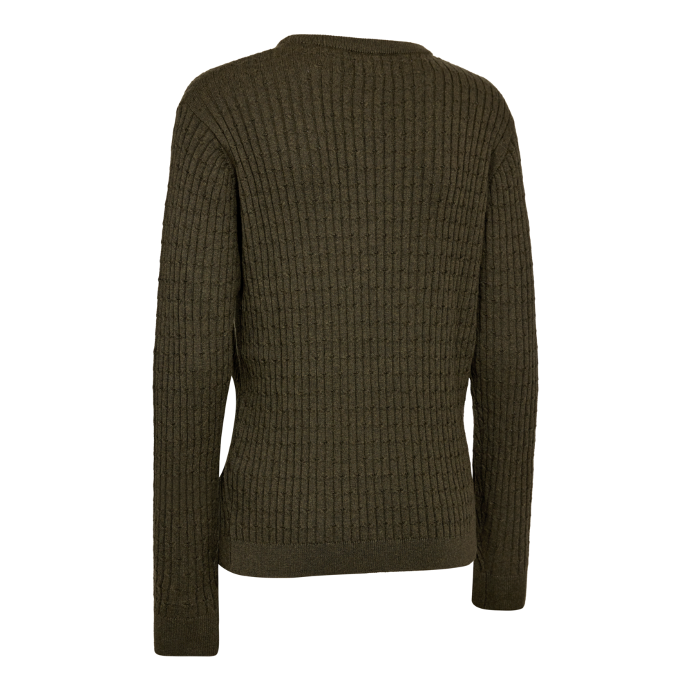 Deerhunter HARRINGTON csavart mintás kötött pulóver – női – 8120 – Forest Ember Melange – erdei parázs melír (368) – hátulnézet