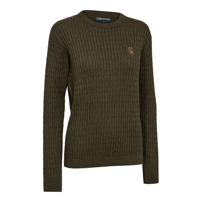 Deerhunter HARRINGTON csavart mintás kötött pulóver – női – 8120 – Forest Ember Melange – erdei parázs melír (368) – elölnézet