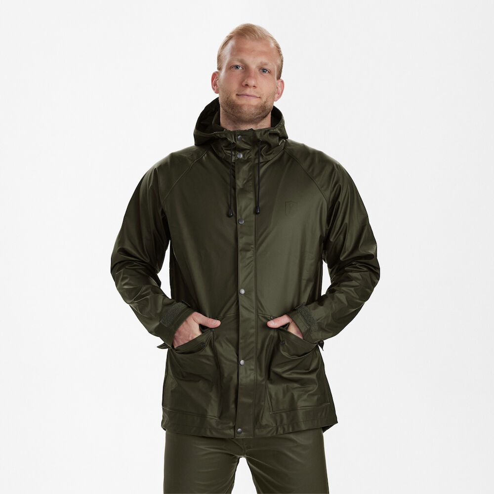 Deerhunter HURRICANE Rain Jacket – vízálló férfi esőkabát – 5172 – Art Green – zöld (376) – elölnézet