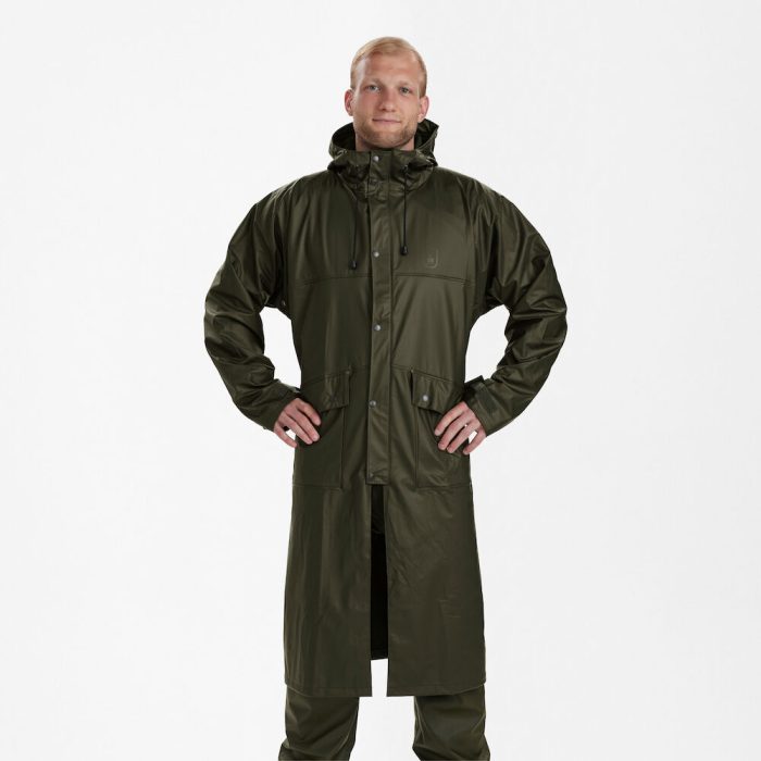 Deerhunter HURRICANE Raincoat – hosszú vízálló férfi esőkabát – 5173 – Art Green – zöld (376) – elölnézet