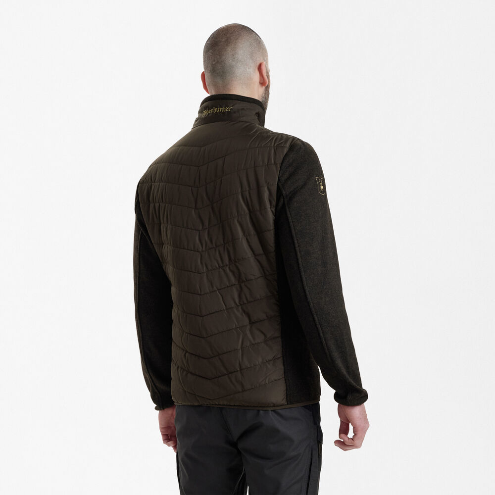 Deerhunter MOOR Padded Jacket with Knit – bélelt kötött betétes férfi kabát – 5572 – Brown Leaf – levélbarna (571) – hátulnézet