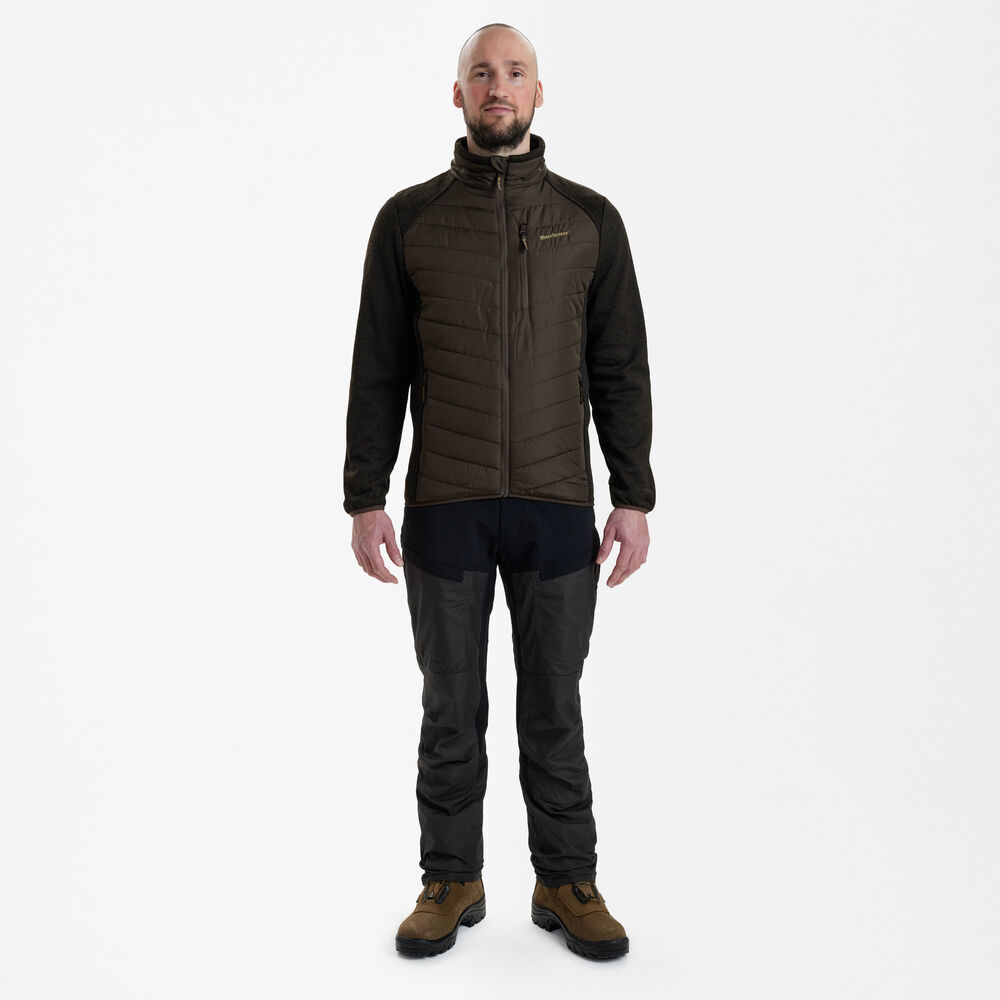 Deerhunter MOOR Padded Jacket with Knit – bélelt kötött betétes férfi kabát – 5572 – Brown Leaf – levélbarna (571) – elölnézet