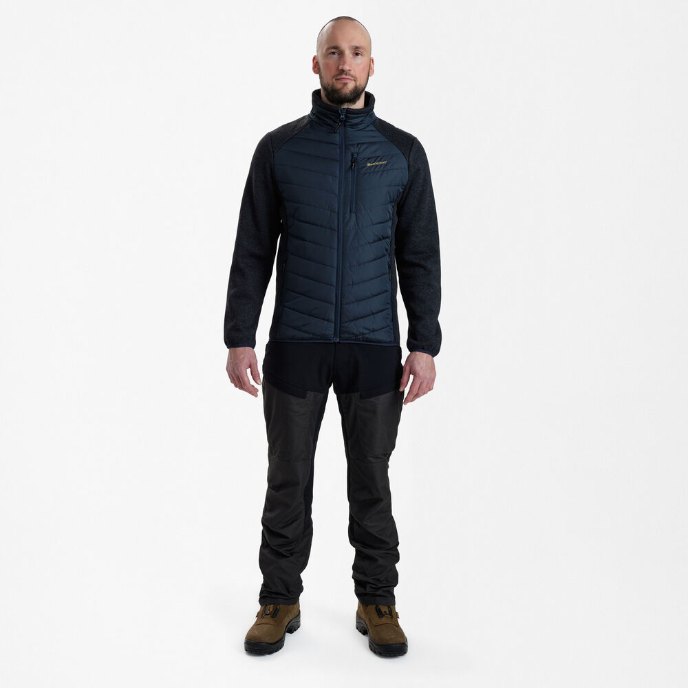 Deerhunter MOOR Padded Jacket with Knit – bélelt kötött betétes férfi kabát – 5572 – Dark Blue – sötétkék (786) – elölnézet