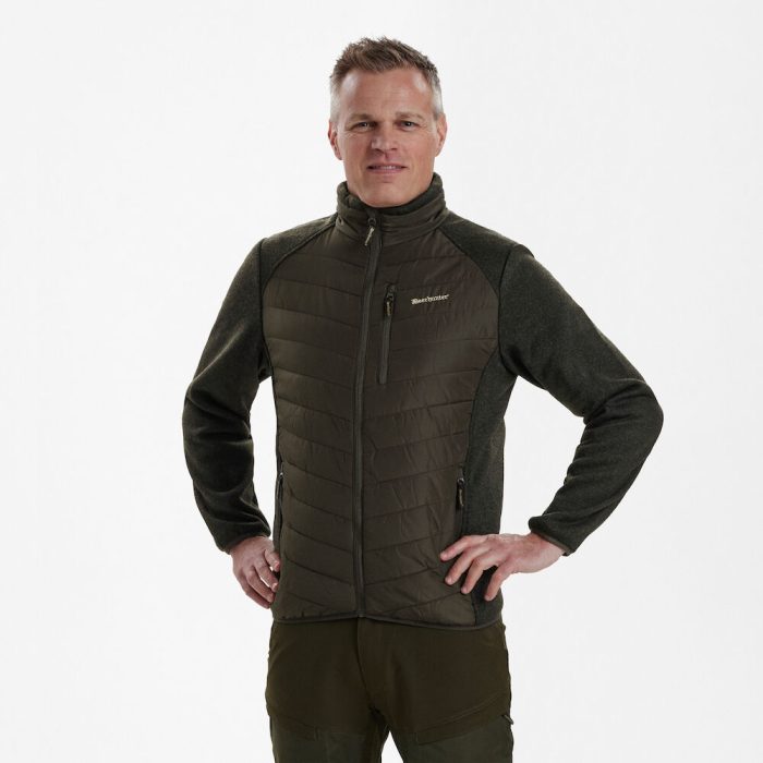 Deerhunter MOOR Padded Jacket with Knit – bélelt kötött betétes férfi kabát – 5572 – Timber – erdei barna (393) – elölnézet