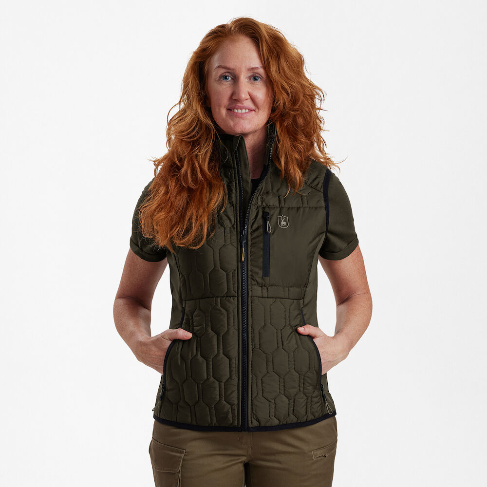 Deerhunter MOSSDALE steppelt mellény – női – 4543 – Forest Green – erdőzöld (361) – elölnézet