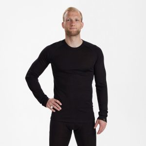 Deerhunter QUINN merinógyapjú hosszú ujjú aláöltöző felső – 7058 – Black Oak – sötét tölgybarna (992) – elölnézet