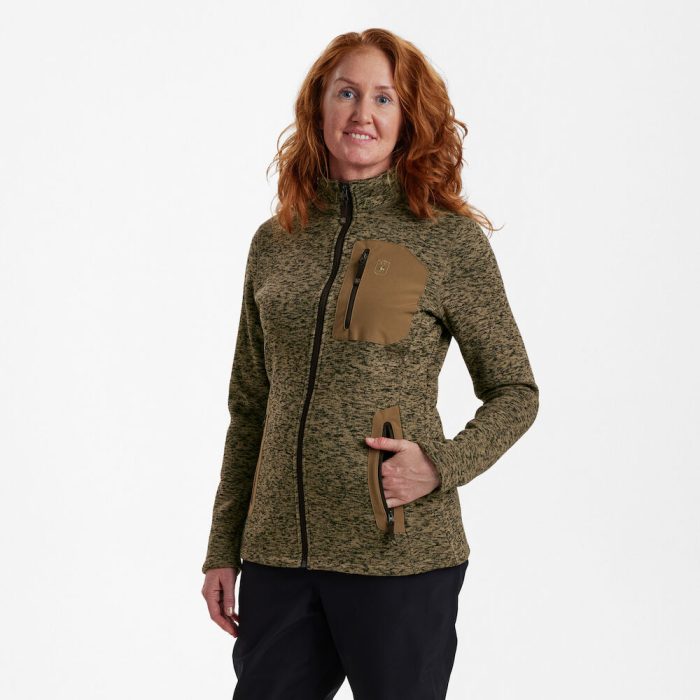 Deerhunter SAREK kötött kabát – női – 5984 – Butternut Melange – dióbarna melír (351) – elölnézet