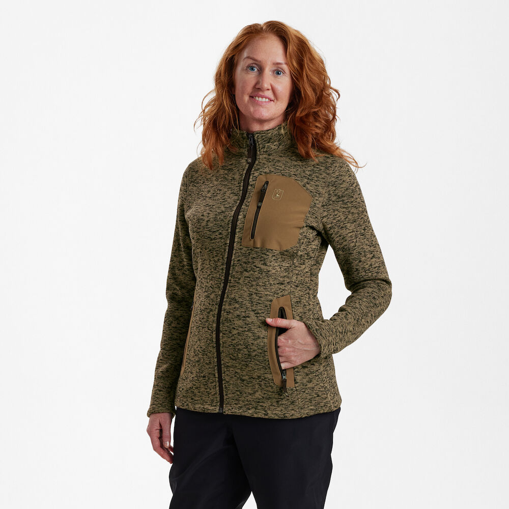 Deerhunter SAREK kötött kabát – női – 5984 – Butternut Melange – dióbarna melír (351) – elölnézet