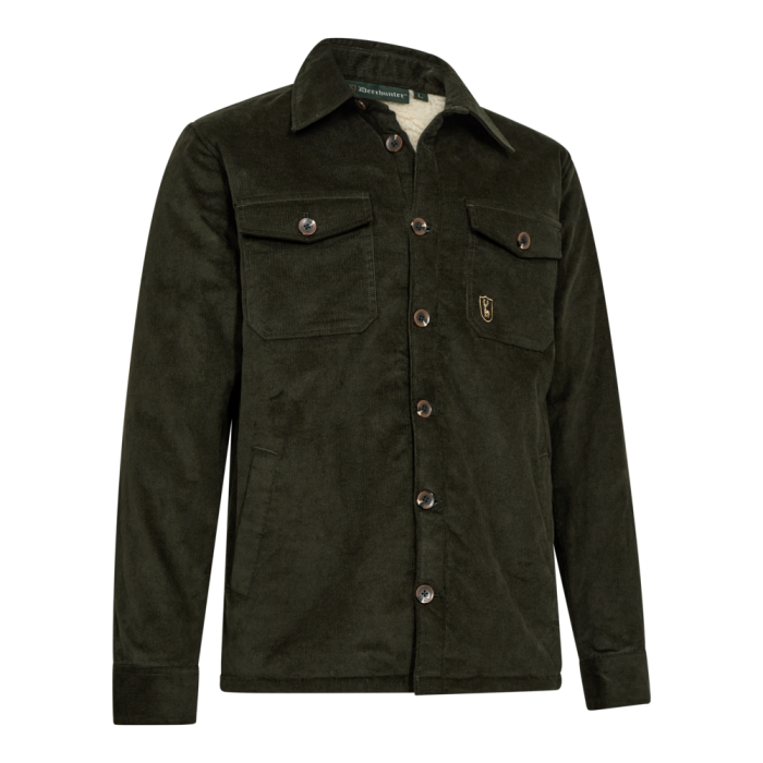 Deerhunter SHERPA Lined Corduroy Jacket – sherpa béléses férfi kordbársony kabát – 5645 – Timber – erdei barna (393) – elölnézet