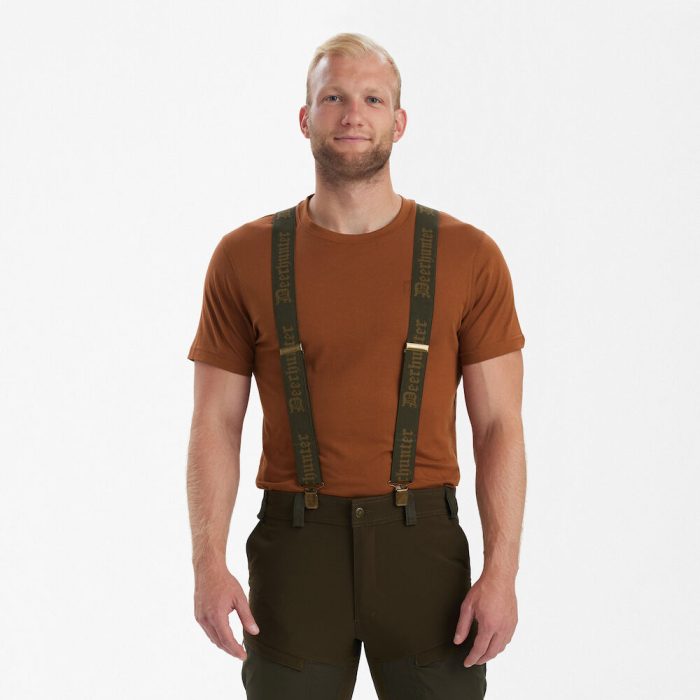 Deerhunter logós nadrágtartó csipeszekkel 8029 – Art Green – zöld (376) – elölnézet