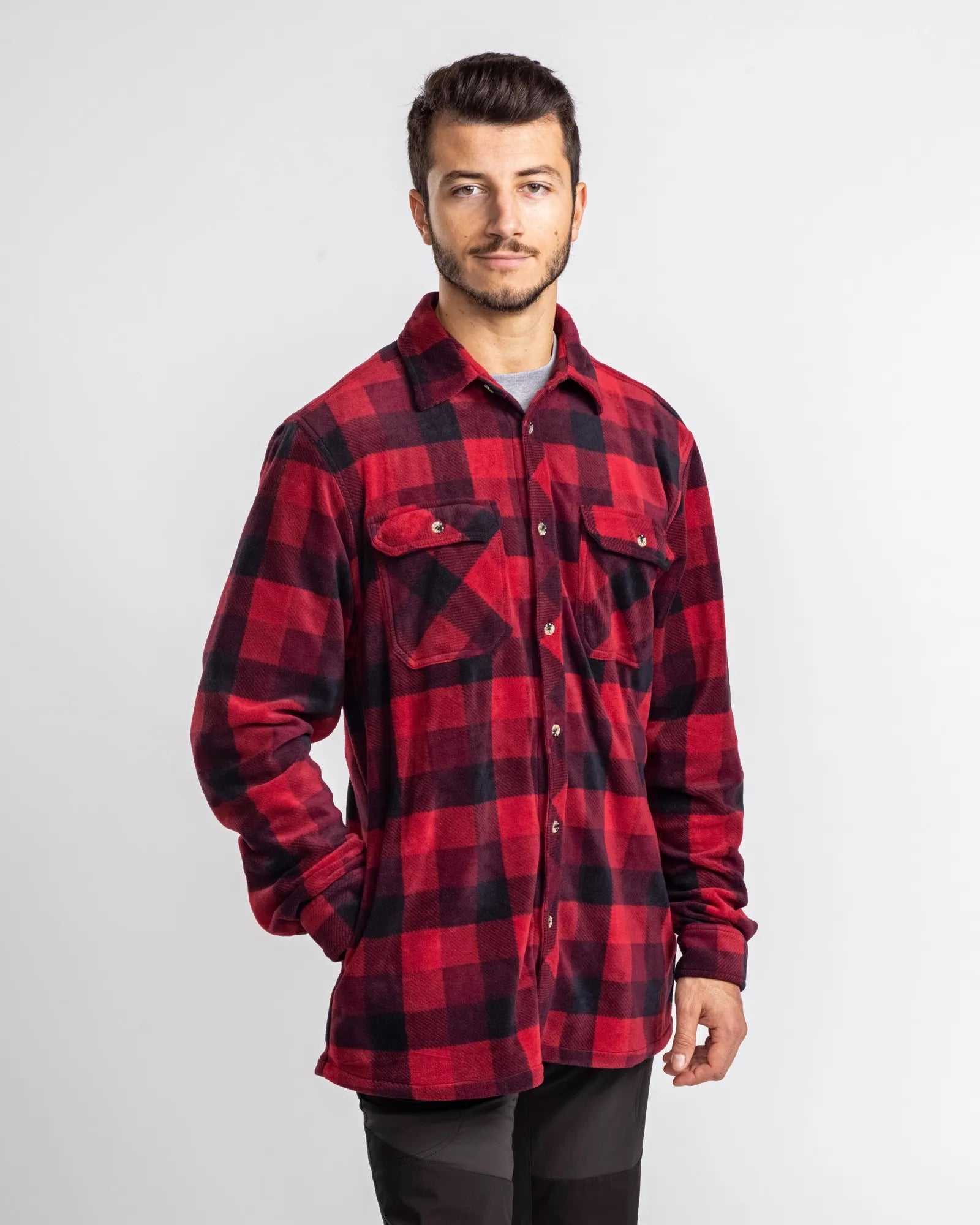 Finnveden Canada Fleece Shirt M's – Red/Black (518) – 5063