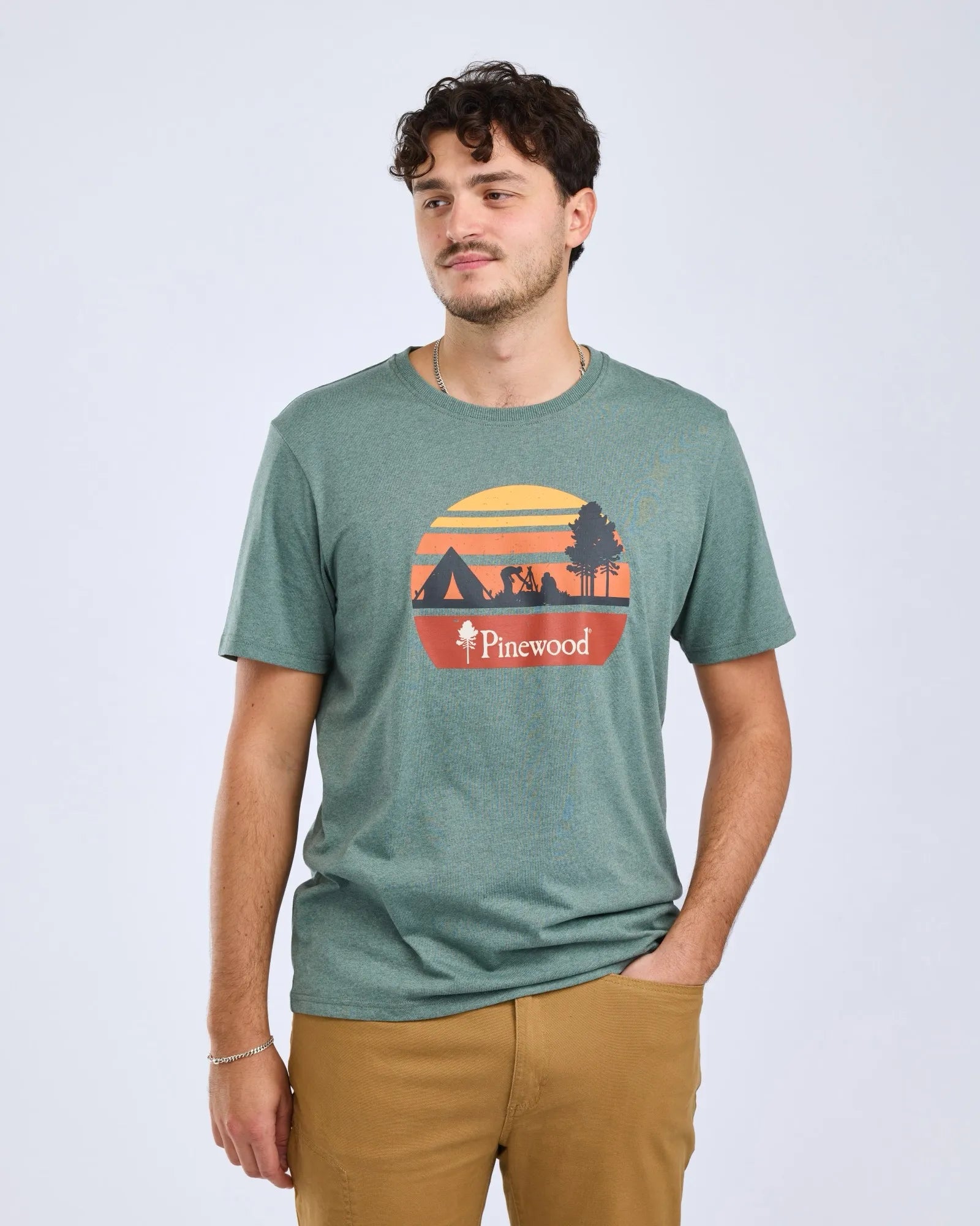 Finnveden Recycled Outdoor T-shirt M's – AquaGr.Mel Campsite (469) – 5449