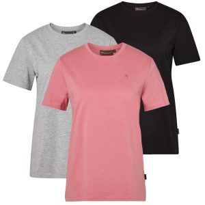 Pinewood® 3-pack T-shirt W's – GreyMel/D.Pink/Black (473) – 3447