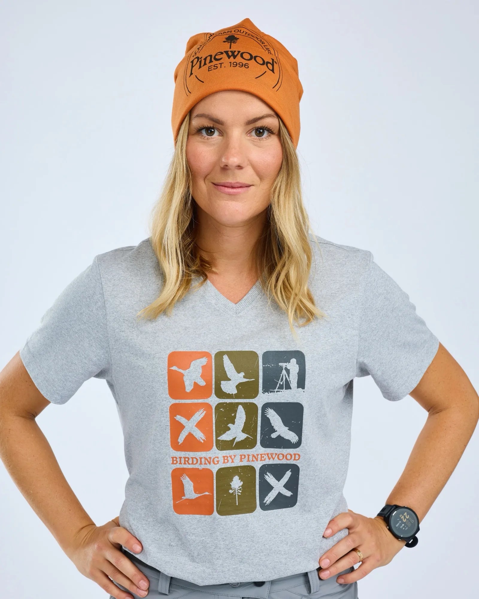 Pinewood® Birding T-Shirt W's – L.Grey Mel Combo (470) – 3457