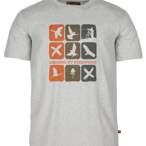 Pinewood® Birding T-shirt M's – L.Grey Mel Combo (470) – 5457