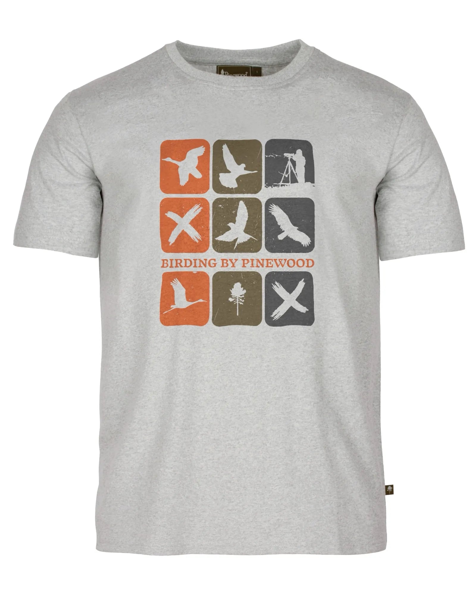 Pinewood® Birding T-shirt M's – L.Grey Mel Combo (470) – 5457