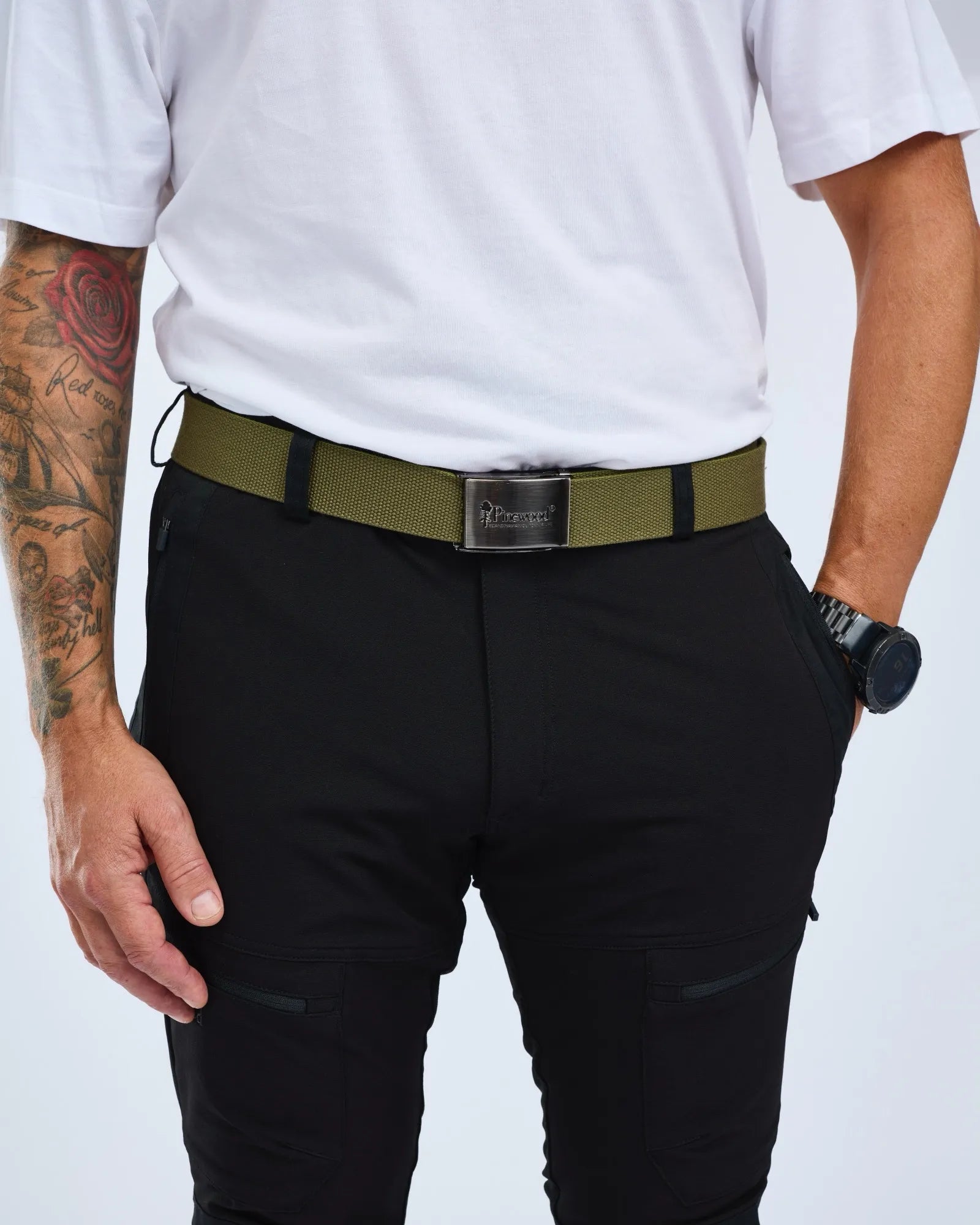Pinewood® Canvas Belt – Olive (107) – 9199