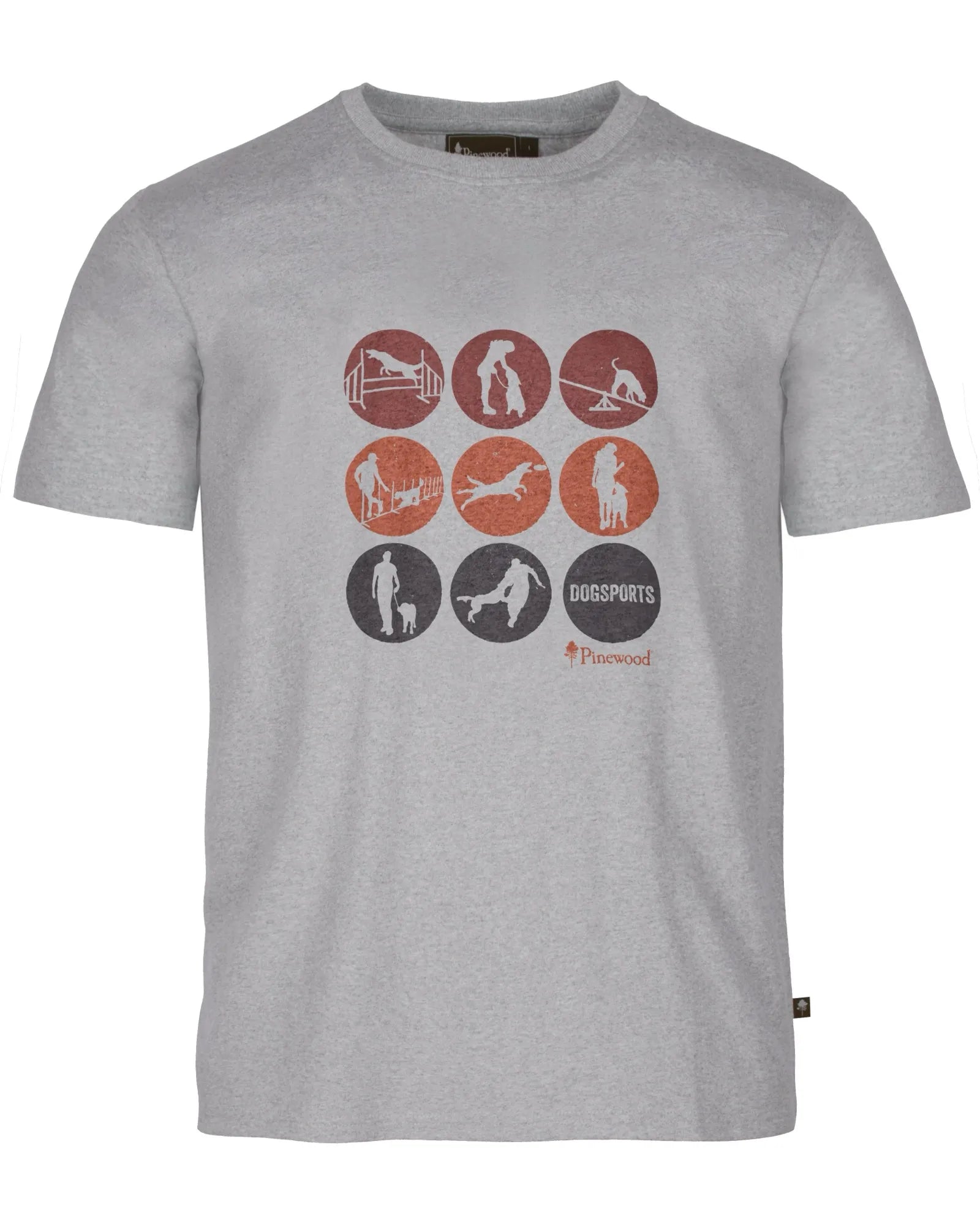 Pinewood® Dog Sports T-shirt M's – L.Grey Mel Activity (468) – 5439