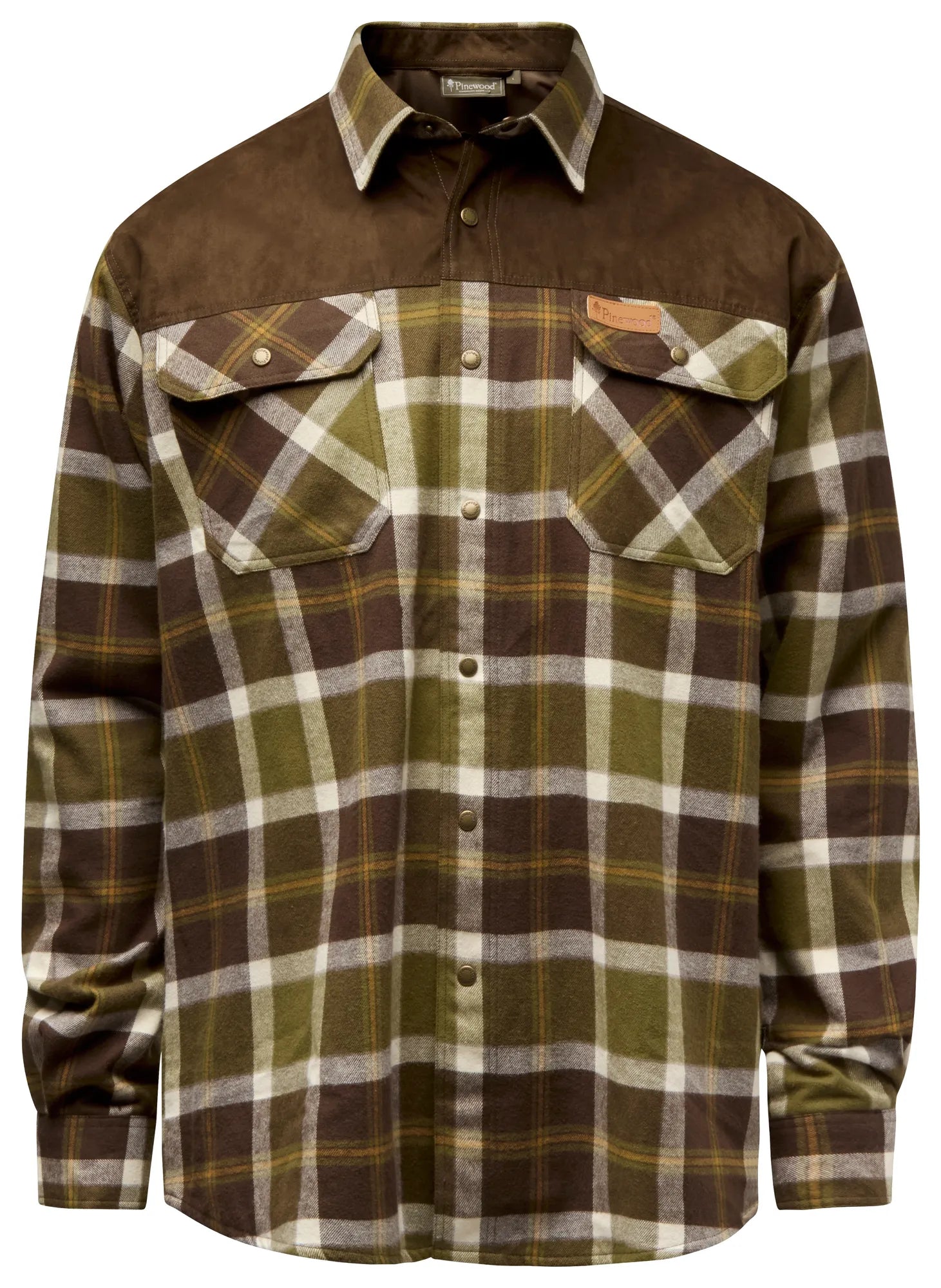 Pinewood® Douglas Shirt M's – OliveGreen/Cr.White (773) – 9436