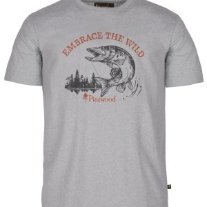 Pinewood® Fishing T-shirt M's – L.Grey Mel Pike (471) – 5475