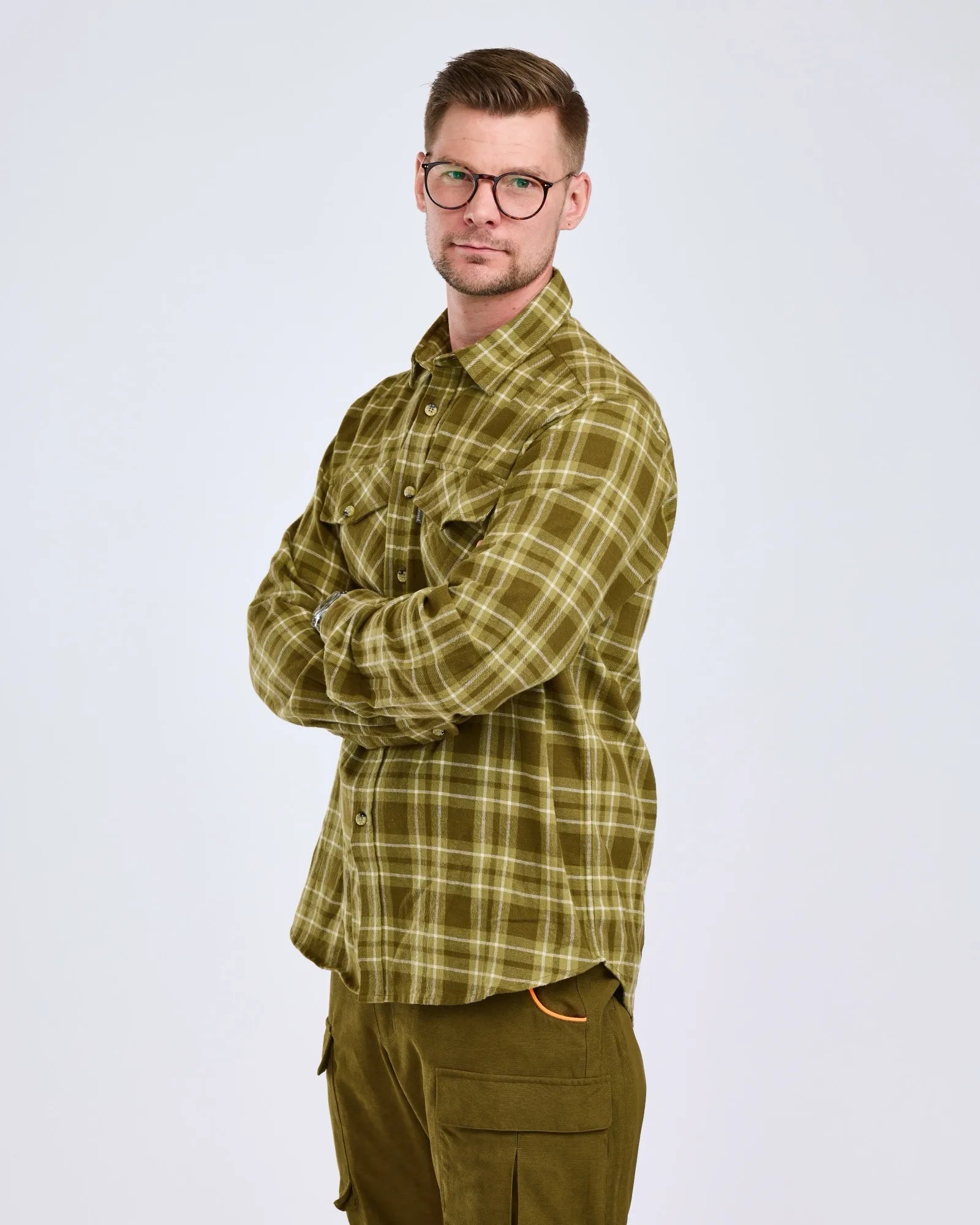 Pinewood® Härjedalen Shirt M's – Olive Green (770) – 9026