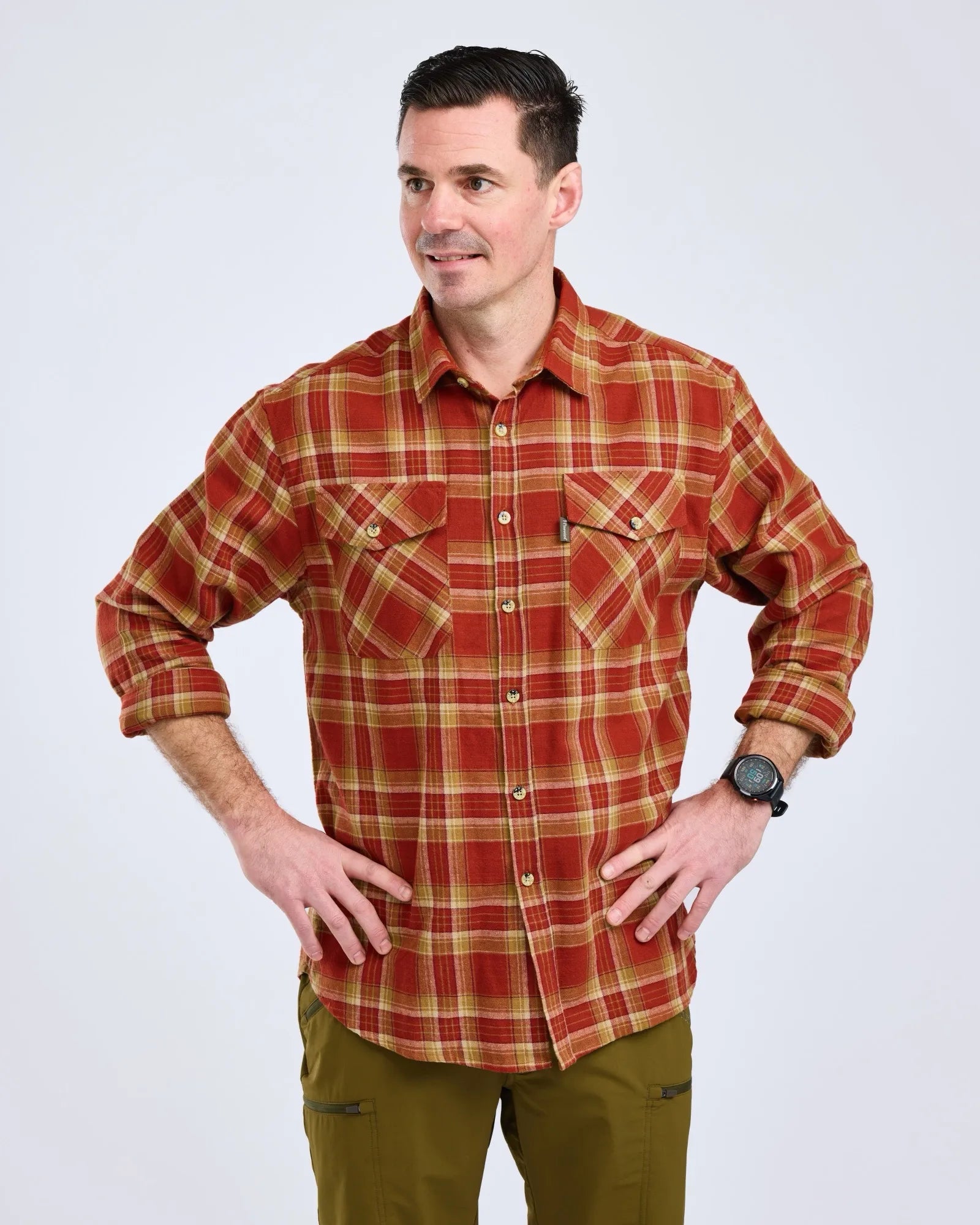 Pinewood® Härjedalen Shirt M's – Terracotta/D.Sand (844) – 9026