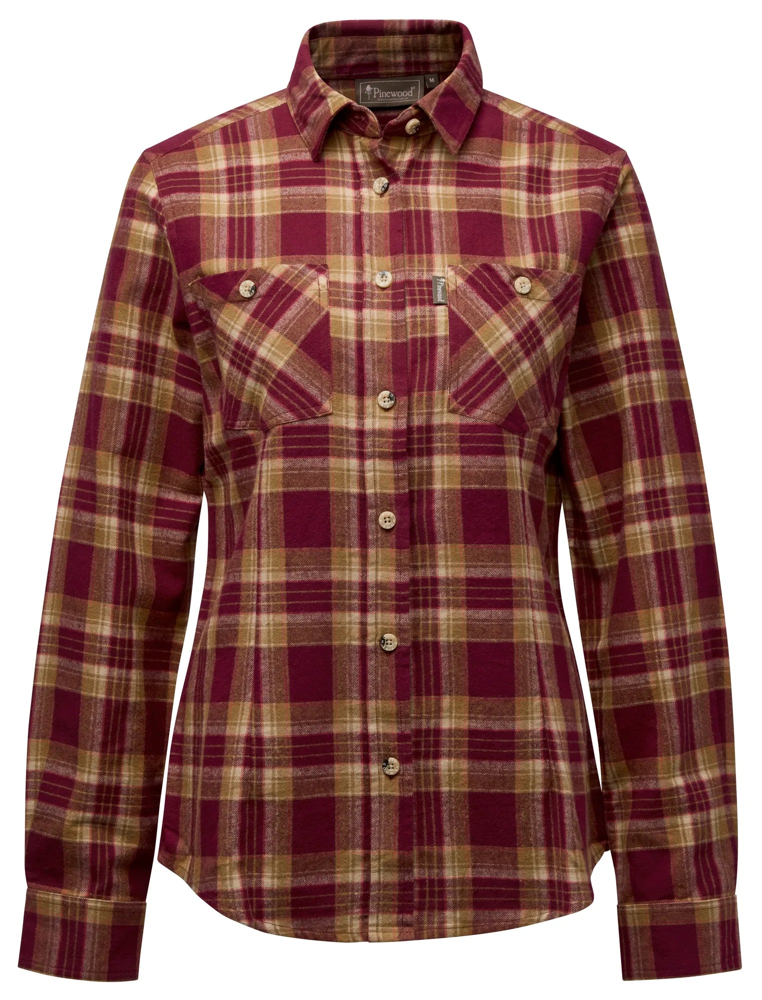 Pinewood® Härjedalen Shirt W's – Burgundy/OliveGreen (842) – 9327