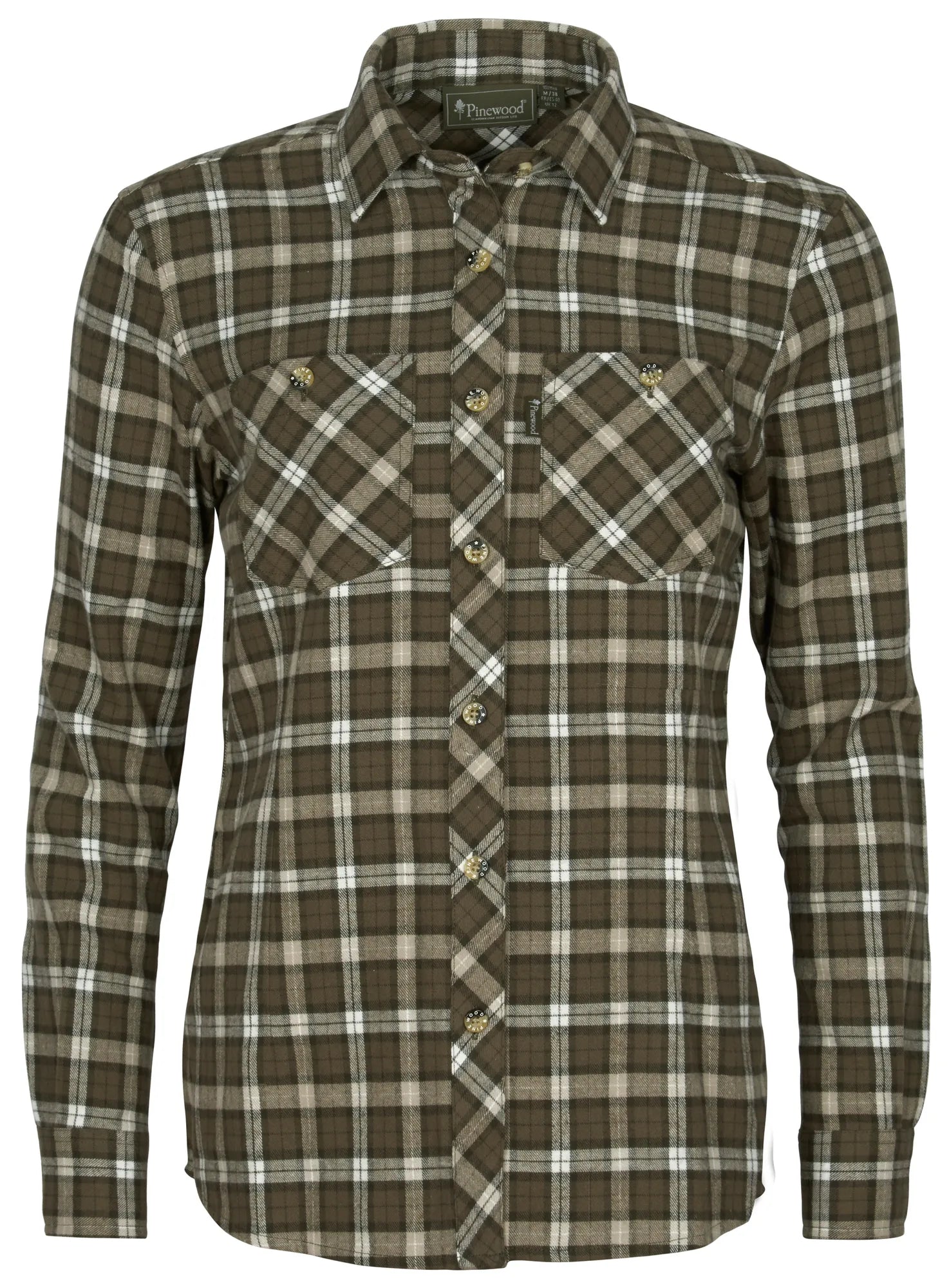 Pinewood® Härjedalen Shirt W's – D.Green/Offwhite (188) – 9327