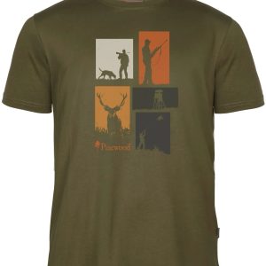 Pinewood® Hunting T-shirt M's – Olive Mel (148) – 5476